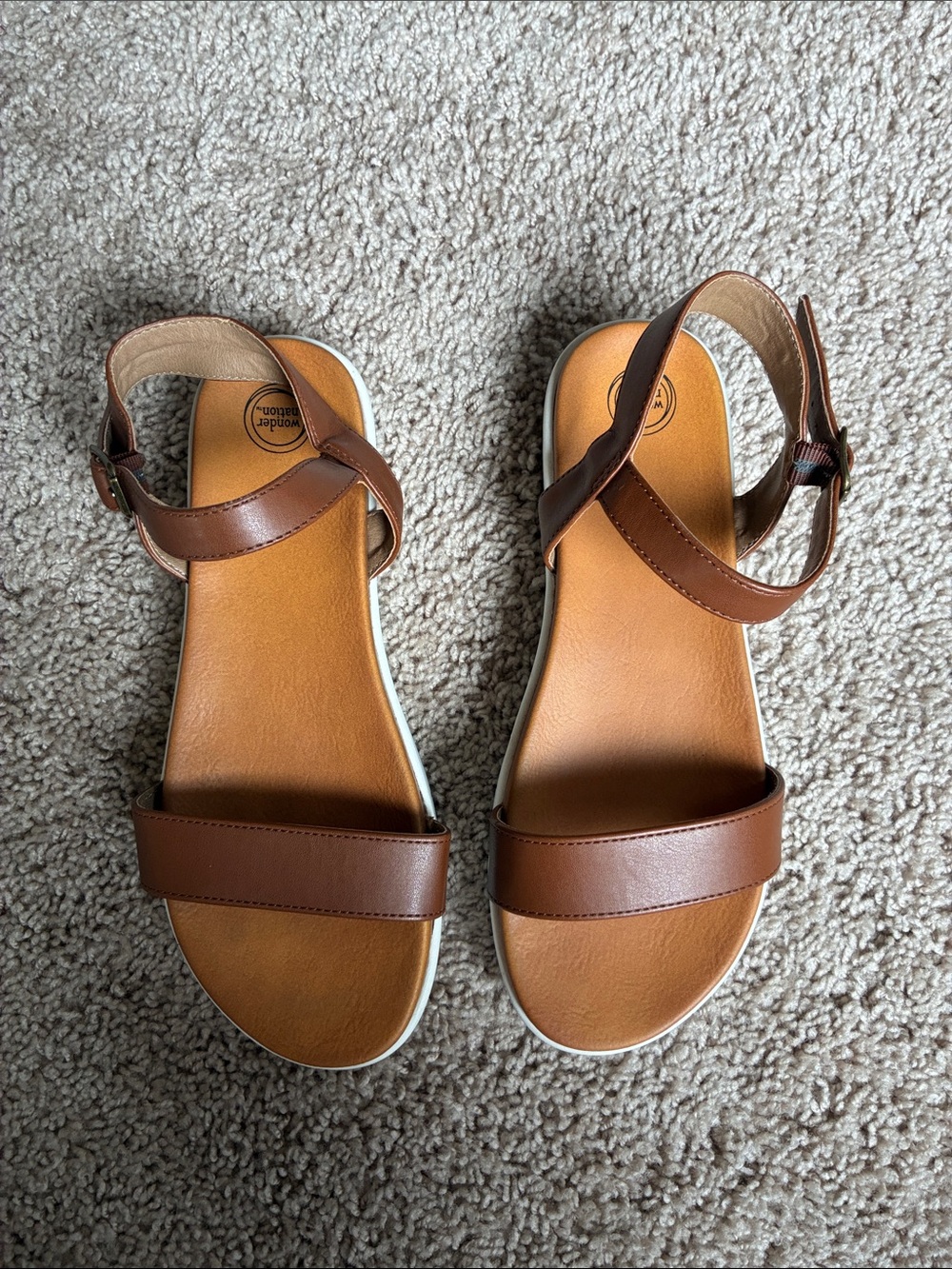 Wonder Nation Girls Platform Ankle-Strap Sandals